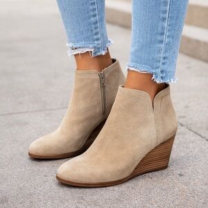 Lucky Brand Tan Wedge Ankle Booties